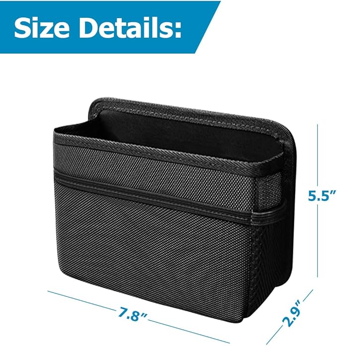 Mandark Car Trash Can, Foldable Mini Vehicle Trash Bin Garbage Organizer Holder, Waterproof Automotive Interior Hanging Dustbin Storage Bag Container Accessories, Universal for Most Cars (Black)