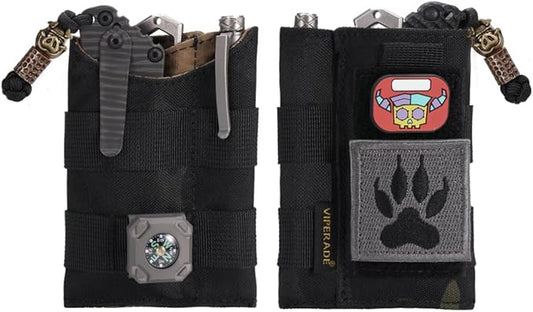 VIPERADE VE9 EDC Pocket Organizer Tool Pouch, Multitool Sheath with Patch Area for DIY, EDC Pocket Pouch with 3 Slip Pockets for Men Outdoor Activity Daily Carry