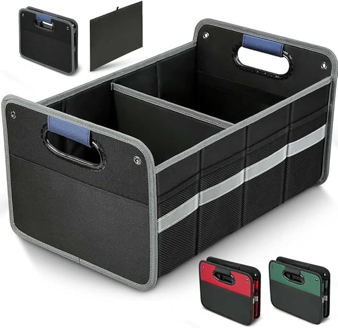 winhunt Car Trunk Organizer for SUV, Car Storage Organizer Reinforced Handles, Collapsible Multi-Compartment Foldable and Waterproof Car Organizer for Car Suv, Sedan, Truck, Minivan