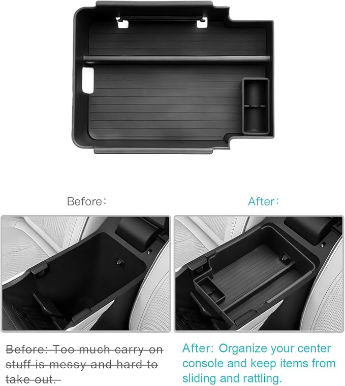 CDEFG 2Pcs for 2025 2026 Jeep Wagoneer S Center Console Organizer Compatible with 2025 2026 Jeep Wagoneer S Accessories Middle Console Armrest Storage Box Coin Holder