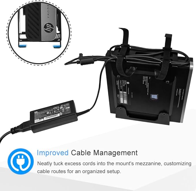 IFCASE Metal Mount for HP 805/800/705 EliteDesk, 600/405/400 ProDesk Desktop Mini PC VESA Adapter, Monitor Arm, Under Desk, Wall Mount (Black)