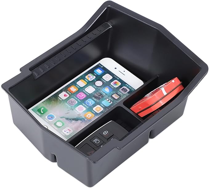 Center Console Organizer Tray Compatible with 2025-2026 Subaru Forester Accessories, Center Console Lid Armrest Cover, Under Secondary Storage Box Insert Tray with Built-in Non-Slip Mat