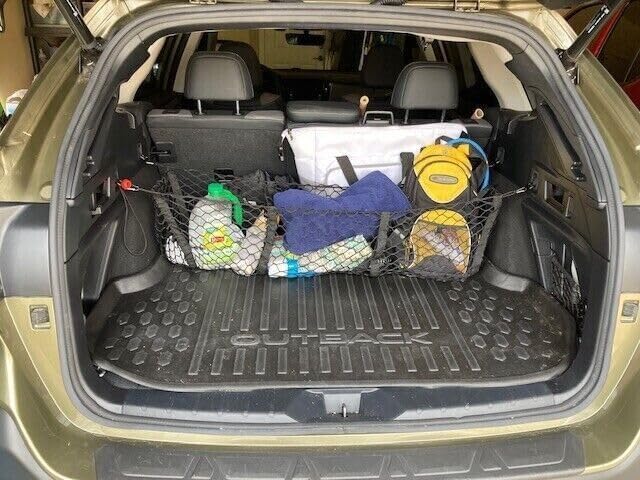 Rear Trunk Organizer Cargo Net for Subaru Outback 2000-2025 – 3 Pockets Envelope Style Cargo Net for Wagon – Premium Mesh Elastic Car Trunk Organizer–Compatible with Outback