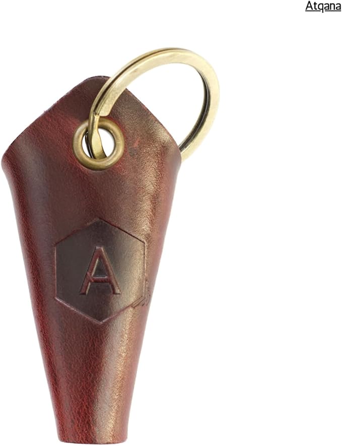 Leather Key Wrap Cover (Premium Leather) - Key Organizer | Motorcycle Keychain Wrap (Extra Dark Brown)