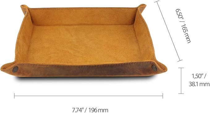 Londo Genuine Leather Tray Organizer - Practical Lightweight Water Resistant Computer Table Desk Storage Box for Wallets, Watches, Keys, Coins, Cell Phones and Office Equipment