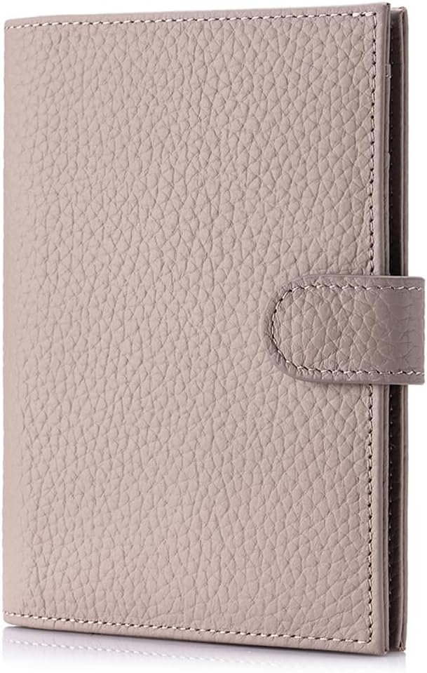 RFID Blocking Passport Holder for Travel Women with Gift Box | Genuine Leather Passport Cases for Travel Men, Slim Travel Wallets with Card Slots, Zipper Coin Pocket – Mauve Pink