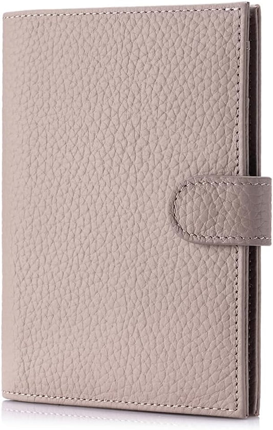 RFID Blocking Passport Holder for Travel Women with Gift Box | Genuine Leather Passport Cases for Travel Men, Slim Travel Wallets with Card Slots, Zipper Coin Pocket – Mauve Pink