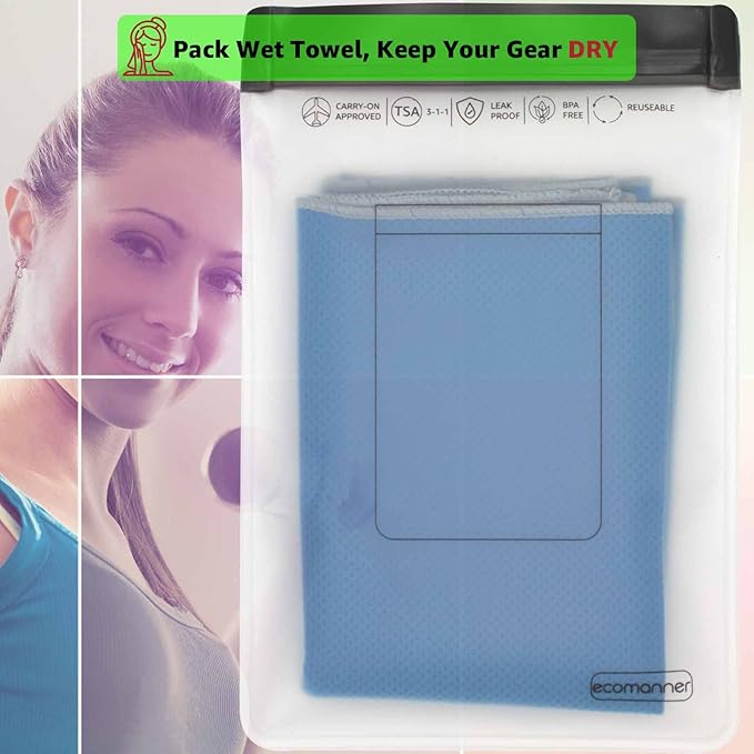 4 Pack TSA Approved Toiletry Bag Leak Proof Zipper Free, TSA Toiletry Bag Clear Quart Size for Travel Carry-on (2 Small and 2 Large Size)