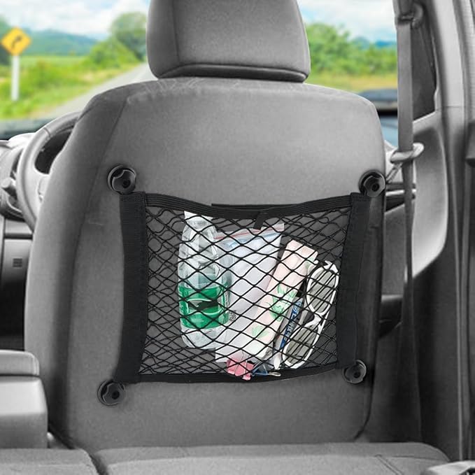 2 Pack Elastic Small Cargo Net Pocket,Small Cargo Net with Hooks,Cargo Netting Bungee,Storage Net,Boat Storage,Trunk Net Organizer for Car,Truck Netting for Cargo(18.9x13.78 inches)