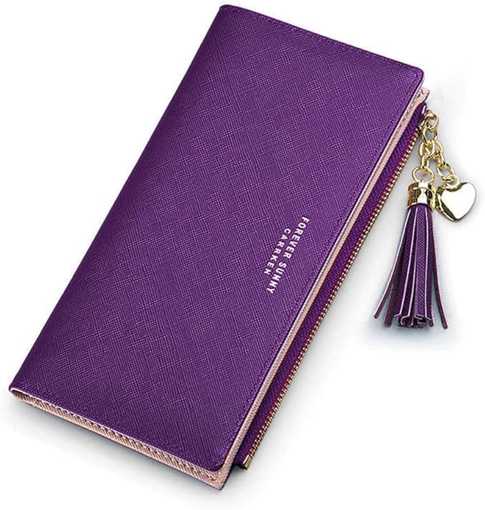 Valentoria Womens Wallet Cute Elegant Long Slim Card Holder Case Minimalist Coin Purse Thin Tassels Zip Clutch Wallets for Girls Ladies | Cute, Elegant, Long, Slim, Case, Minimalist