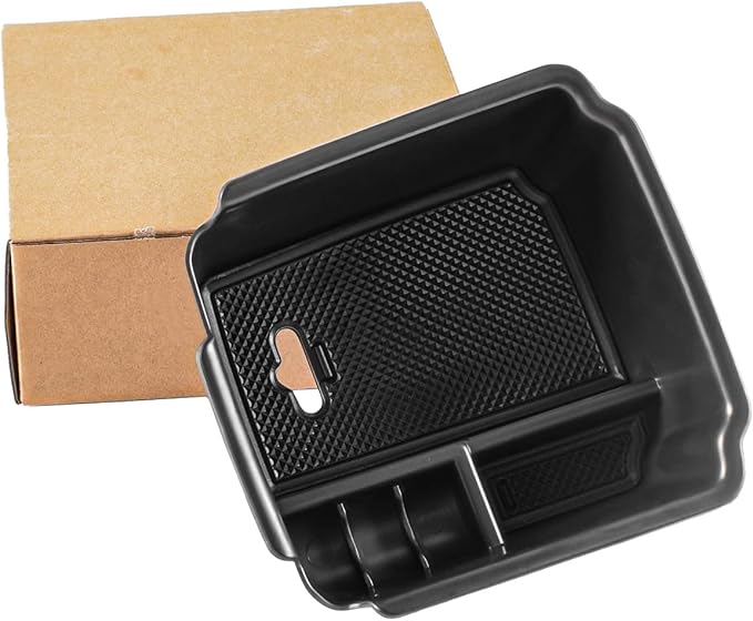 TACORBO Center Console Organizer Compatible with 2022 2023 2024 Taos and 2018 2019 2020 2021 2022 2023 2024 Tiguan Accessories Armrest Secondary Storage Box, Interior ABS Insert Glove Box Tray,Black