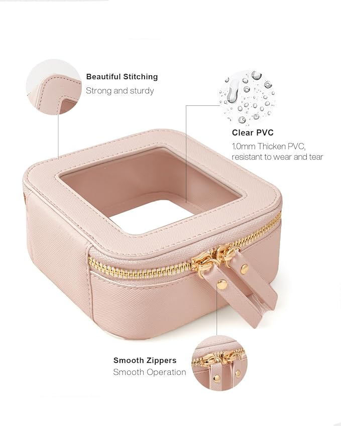 Travel Clear Makeup Bag Set, TSA Approved Cosmetic Bag Case with Zipper Portable Makeup Pouch Toiletry Bag Traveling Cosmetic Organizer Storage Bag Car Organizer Car Essentials