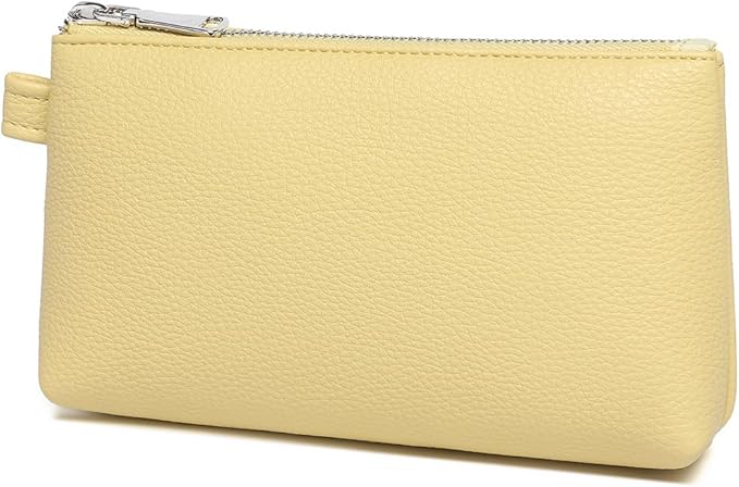 PU Leather Makeup Simple and Convenient Handbag Small Exquisite Storage Bag (PU/Pearl Yellow)