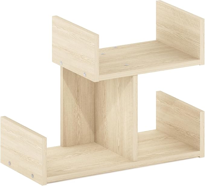 Furinno HERMITE Desk File Folder Organizers, 3-Shelf Desktop Office Organization Racks, Desk Top Display Book Shelf, for Paper, Office Supplies, Magazine, Bauhaus Oak