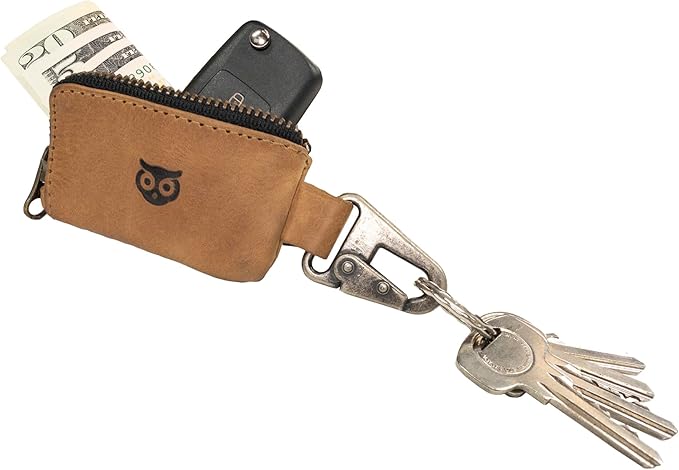 Hide & Drink, Rustic Leather Car Key Holder, Headphone & Charging Cables, Memory Cards, Handmade :: Single Malt Mahogany
