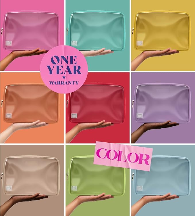 Embla Clear Large Makeup Bag Cute Big Make Up Nylon Pouches Travel Bathroom Bags for Toiletries XL Cosmetic Pouch for Women Girls Extra Large Zipper Toiletry Skincare Organizer Lavender