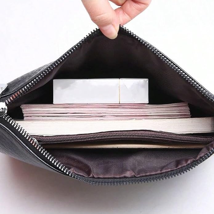Mens Clutch Bag Man Purse Handbag 9.5-11 inches Large Hand Bag Big Clutch Wallet