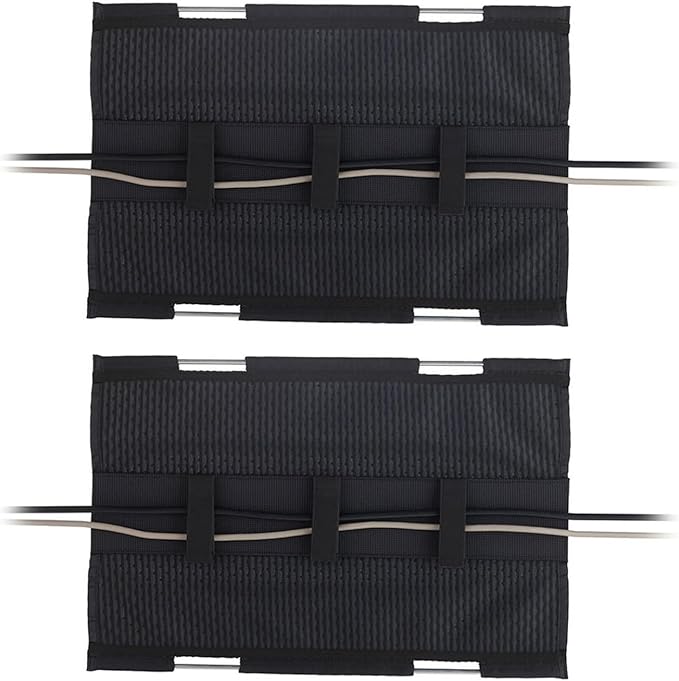 PERFECT POSTURE Mini Mesh Cable Organizer – Clamp-Mounted Under Desk Cable Management System, Flexible Mesh & Standing Desk Compatible – Black, 19” (2-Pack)