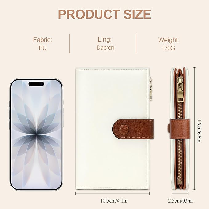 BKNOOU RFID Passport Holder Travel Wallet for Women/Men, Compact Travel Passport Wallet with Card Holders SIM Slots,Zippered Coin Pocket and Cash Slot, PU Leather Passport Holder for Travel Essentials