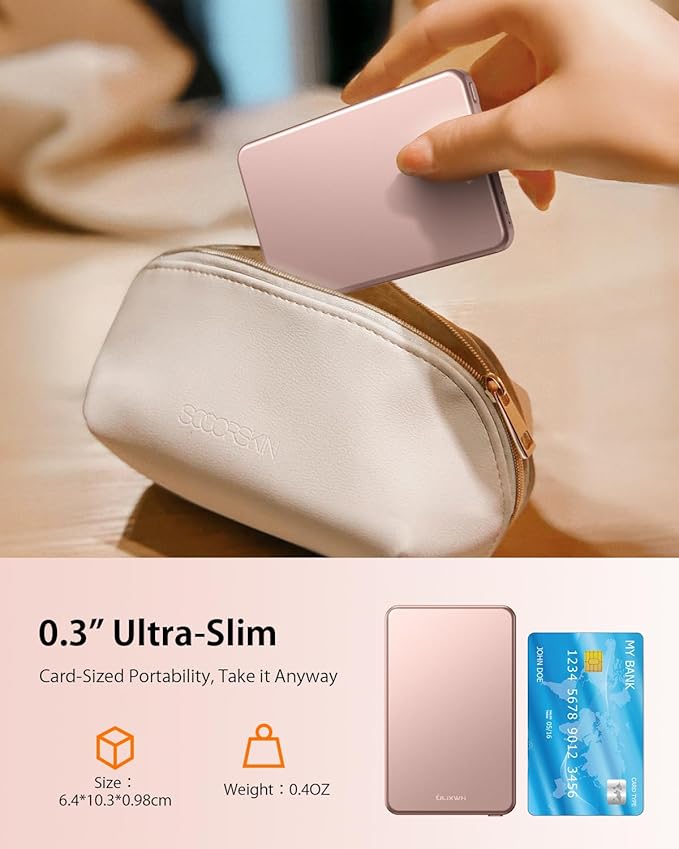 [0.3" Ultra Slim] [Alloy-Made] ULiXWH for Magsafe Portable Charger for iPhone, 2026 Upgrade 5000mAh Fast Charging Magnetic Power Bank, Wireless Battery Pack for iPhone 17 Air 16 15 Pro Max 14 13, Pink