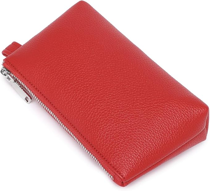 PU Leather Makeup Simple and Convenient Handbag Small Exquisite Storage Bag (PU/Pomegranate Red)