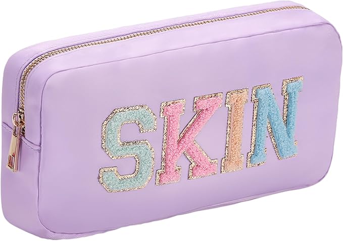 Travel Essentials Makeup Bag for Women Water-resistant Toiletry Organizer Nylon Cosmetic Pouch Preppy Stuff