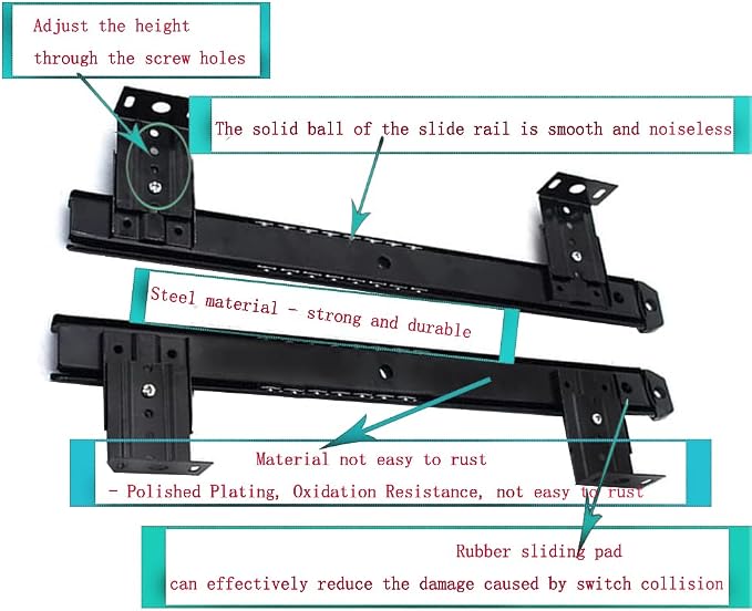 Sliding Under Desk Keyboard Tray Slide Out Keyboard Holder Drawer Heavy-Duty Office Desk Extender Platform Pull Out Desktop Sliding Computer Tray for Keyboard Drawer Under Desk Shelf-Metal