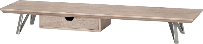 Anji Mountain Monitor Stand - Desktop Organizer & Laptop Riser, Ergonomic Monitor Riser, Space-Saving Monitor Stand for Desk, Durable Construction, Easy Assembly, Ideal for Home & Office,Biscotti