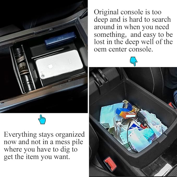 Vesul Center Console Organizer Compatible with Subaru Legacy Outback 2015 2016 2017 2018 2019 ABS Console Tray Armrest Storage Box Console Insert Organizer Glove Pallet