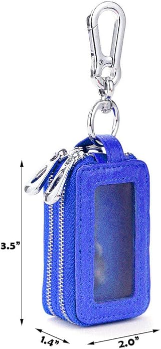 BAKUN Two-Sides Mini Leather Car Key Case, Key Holder Key Organizer Wallet