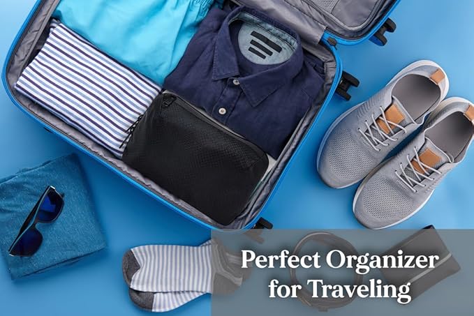 Cable Organizer – Sleek & Weatherproof Back Tech Pouch for Cords, Chargers, and Electronic accessories.