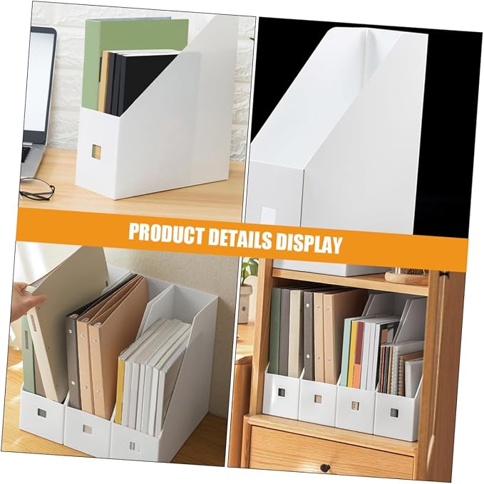 Gadpiparty 4pcs Stackable Plastic File Storage Box Lid Desktop Document Organizer for Office and Classroom Multi-Purpose Filing Envelopes and Paper Storage Bins