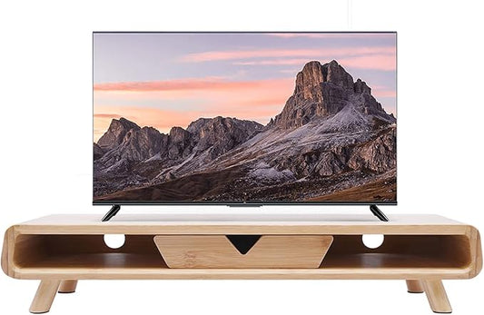 Bamboo Monitor Stand Riser Exquisite Monitor Stand with Drawer Ergonomic Height Wood Monitor Stand, No Assembly Required