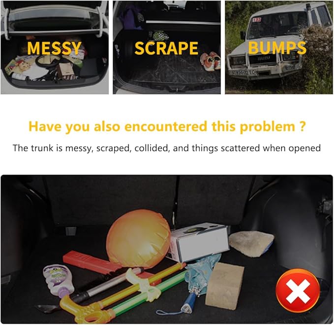 Universal Cargo Net for SUV,High Elastic 31"x22" to 63"x47" Trunk Net for SUV with Fastening Kits,Multi-Purpose Automotive Cargo Nets and Trunk Organizer for Car