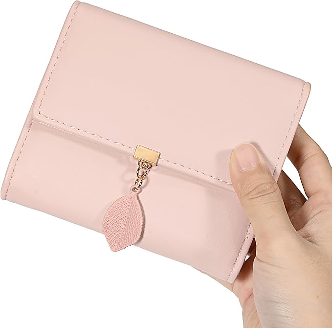 UTO RFID Wallet for Women PU Leather Leaf Pendant Card Holder Phone Checkbook Organizer Zipper Coin Purse | Leaf Pendant, Card Holder, Phone, Checkbook, Organizer, Zipper
