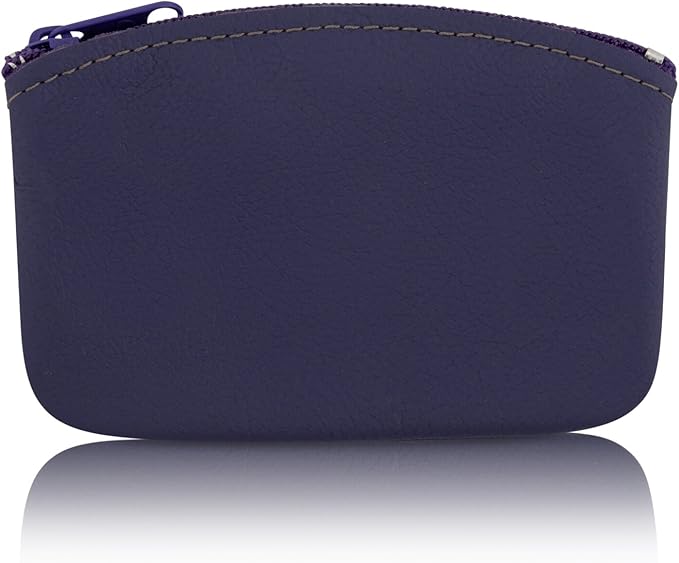Genuine Leather Large Coin Purse for Women, Change Purse Zipper Wallet For Men Size 5x3 U.S.A. Made By Nabob Leather