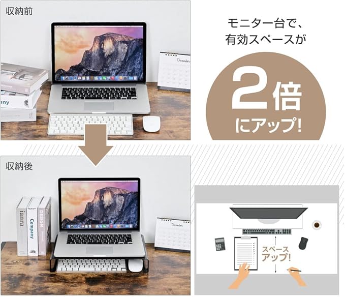 Sign Kingdom h05-39060-bk Monitor Stand, Monitor Stand, W39 x D25 x H6 cm Computer Stand, Steel, Desktop Rack, Monitor Stand, LCD Monitor Stand, Desk Top Shelf, Storage, Desktop Rack, Office, Home,