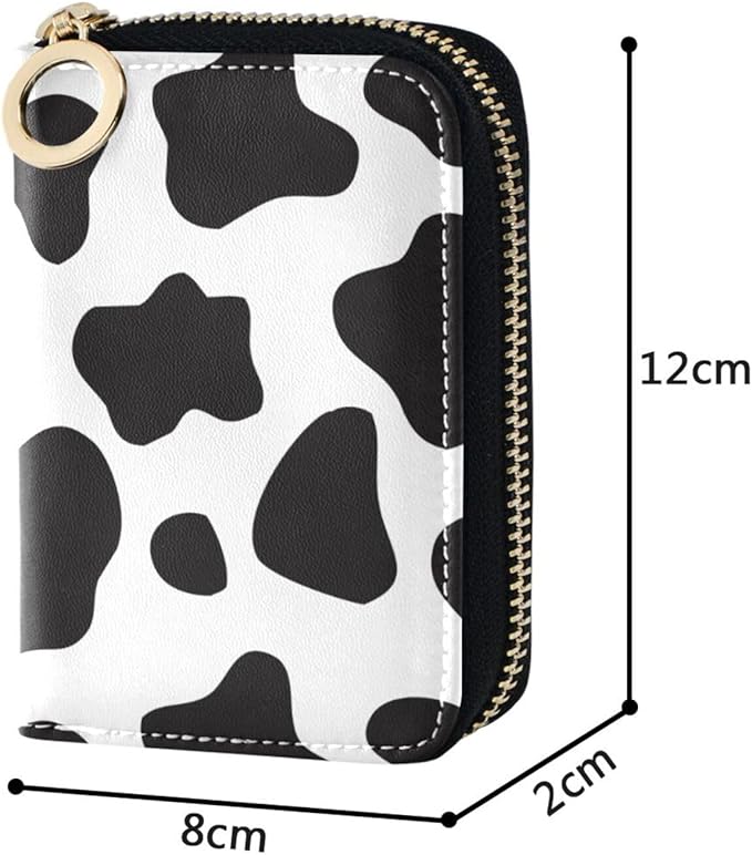 Gothic Skull Cat RFID Credit Card Holder Wallets Accordion for Women Leather Zipper Card Case Accordion Wallet for Ladies Girls