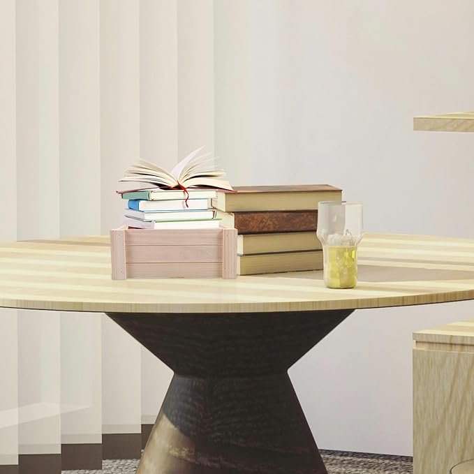 Wooden Desk Organizer Box Medium (25x15.4x10cm) Multifunctional Wood Storage Case for Office and Home Table Storage