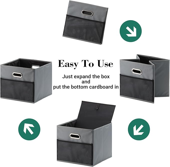 Foldable Car Trunk Organizers, Collapsible Storage Bins with Leakproof Liner, Waterproof Multipurpose for SUV, 2 Pack, Grey