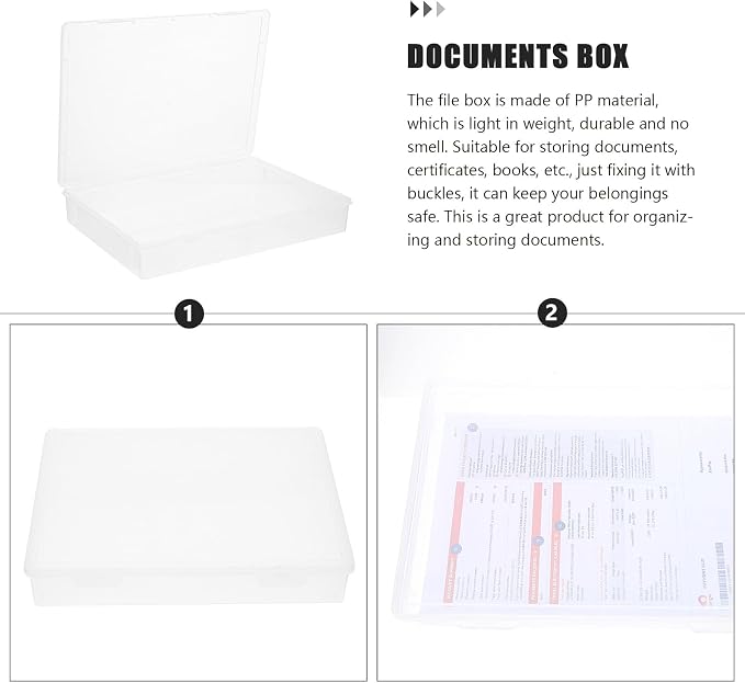 Capacity Transparent File Folder Organizer Box for Desktop Document and Certificate Storage Paper Holder for Office and Home Use Stackable Document Box to Keep Files Neat and