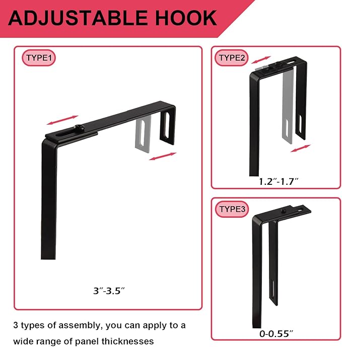 6-Tier Hanging File Organizer Office Cubicle Accessories for Work Organizer Wall Mount File Holder for Mails Folders Papers Magazine Organization, Black