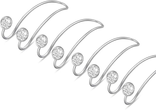 4 Pack Bling Car Hooks - Universal Car Headrest Hooks, Stainless Steel Car Seat Hooks for Women Bags & Purses (Silvery)