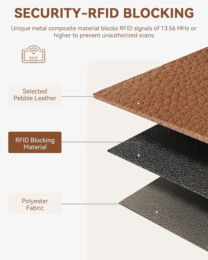 BOSTANTEN Slim Wallet for Women Small RFID Blocking Credit Card Holder Leather Bifold Wallets with Zipper Coin Pocket Brown