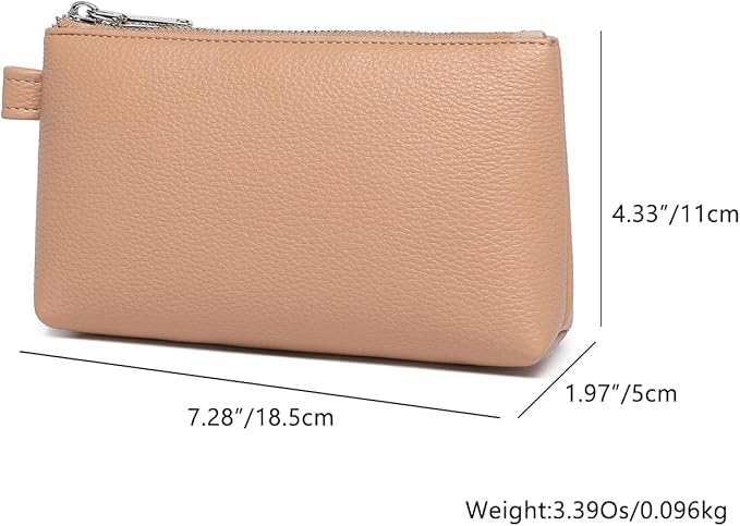 PU Leather Makeup Simple and Convenient Handbag Small Exquisite Storage Bag (PU/Camel Pink)