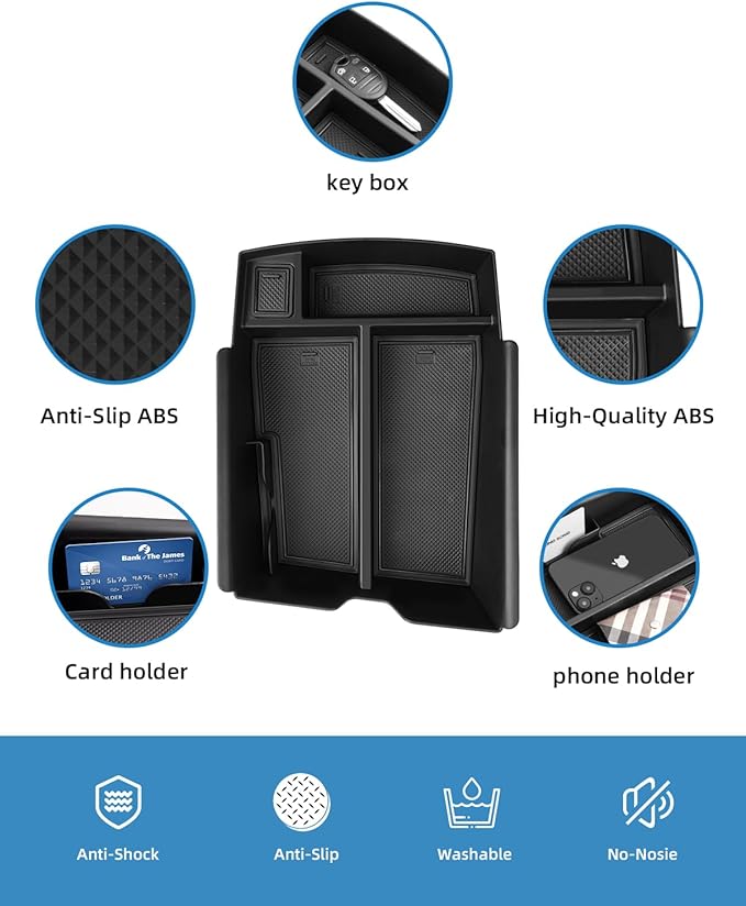 Center Console Organizer for 2025 2024 VW Atlas/Atlas Cross Sport, ABS Armrest Storage Box, Middle Console Tray Organize, Armrest Insert Container Pallet