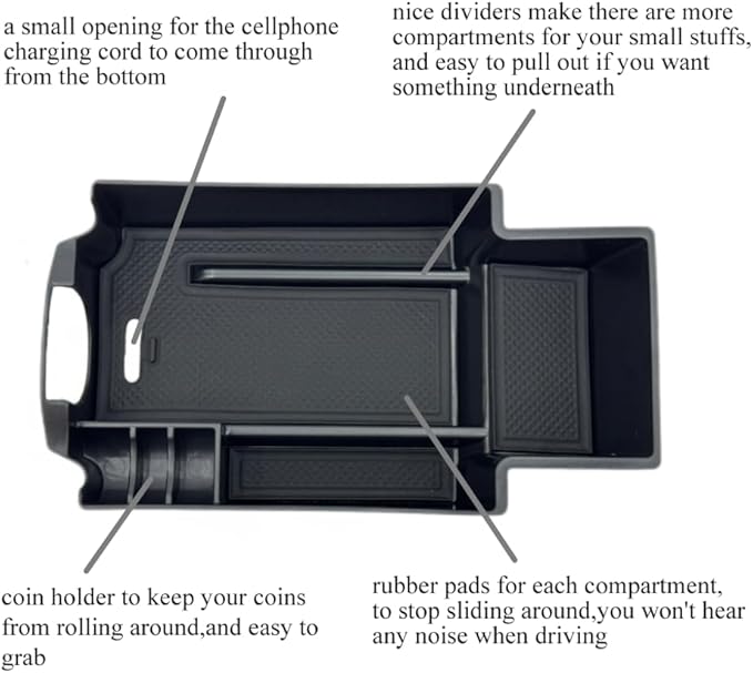 Vesul Center Console Organizer Compatible with 2014-2019 Mercedes-Benz Benz CLA-Class CLA45 AMG CLA250/2015-2020 GLA-Class GLA250 GLA45 AMG ABS Armrest Storage Tray Insert Box