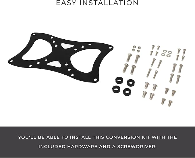 HumanCentric VESA Mount Adapter Plate for 200x100 mm VESA Patterns, Conversion Kit for 75x75 and 100x100 mm Patterns to 200 x 100 mm, Hardware Included