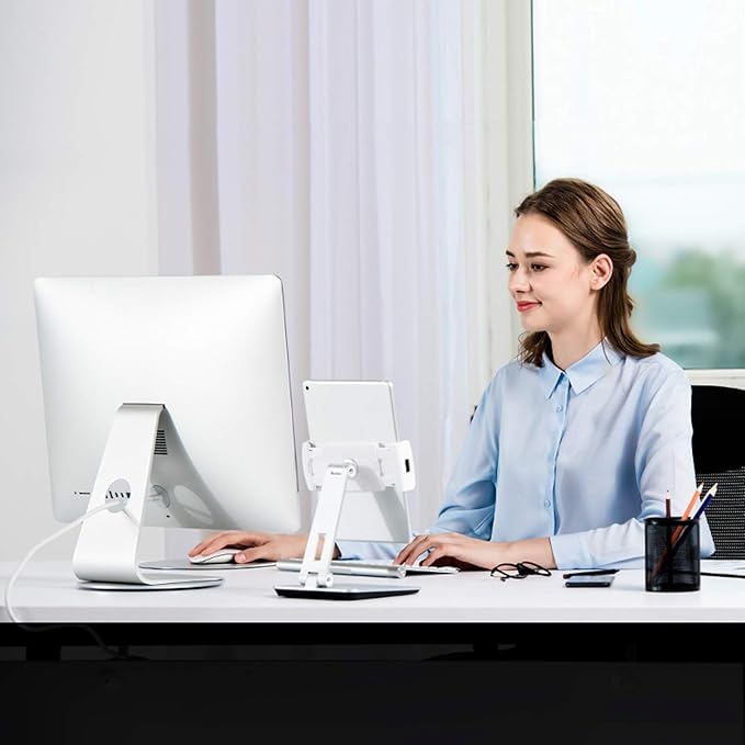 Silver Aluminum Alloy Computer Screen Monitor Turntable StandRotating Swivel Base, 360° Rotation Monitor Swivel Base for Disply Rotating Mount Office Supplies