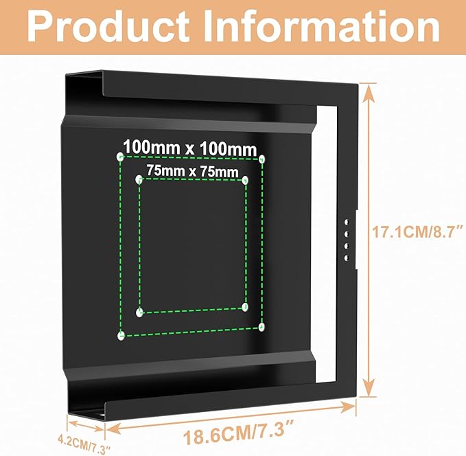 Mount for HP Mini PC Wall VESA and Under Desk Mount for HP EliteDesk 800 805 705, HP Pro Mini 400 260, HP ProDesk 600 400 405 Desktop Mini PC Wall Mount Bracket for HP